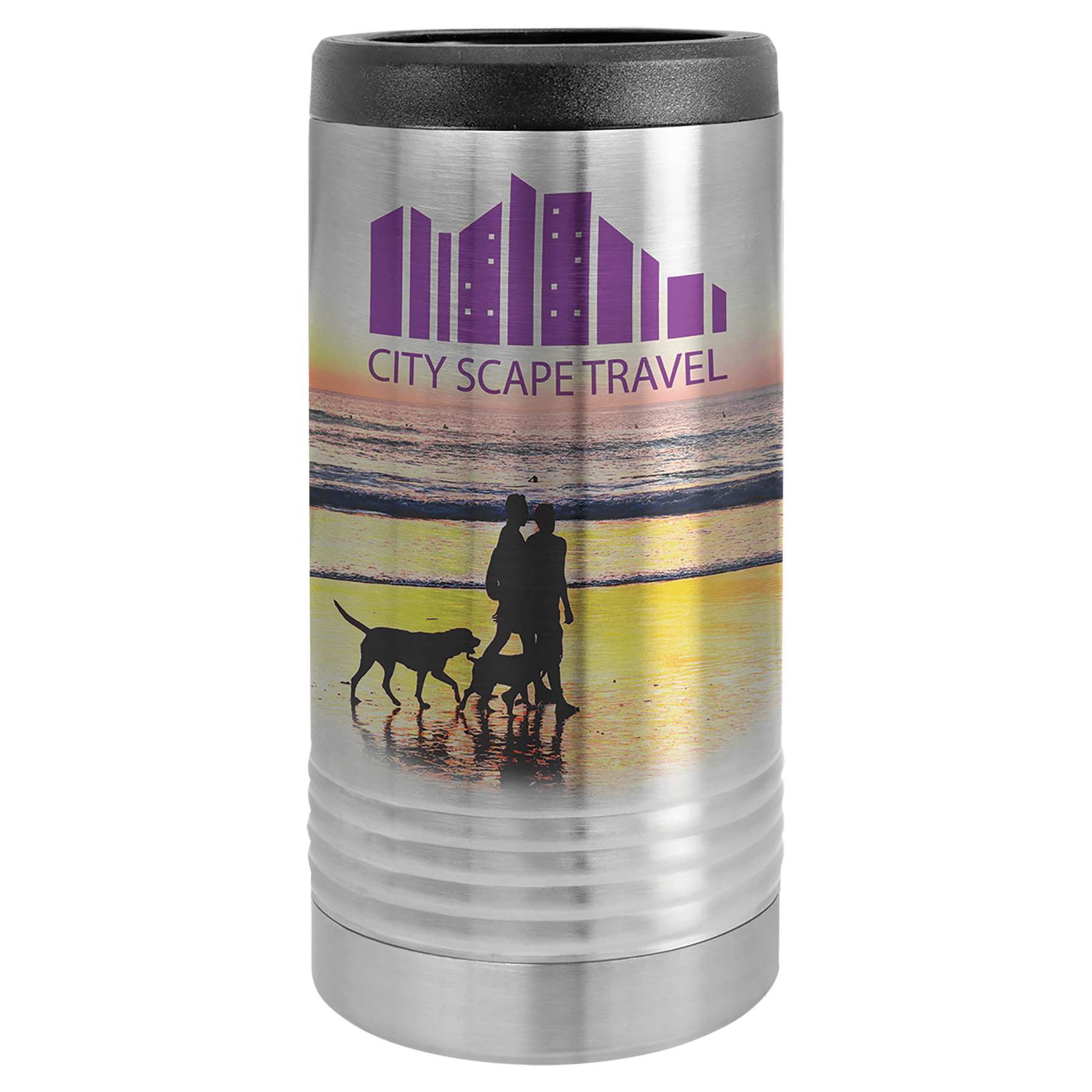 Full Color Polar Camel Slim Beverage Holder-Stainless Steel