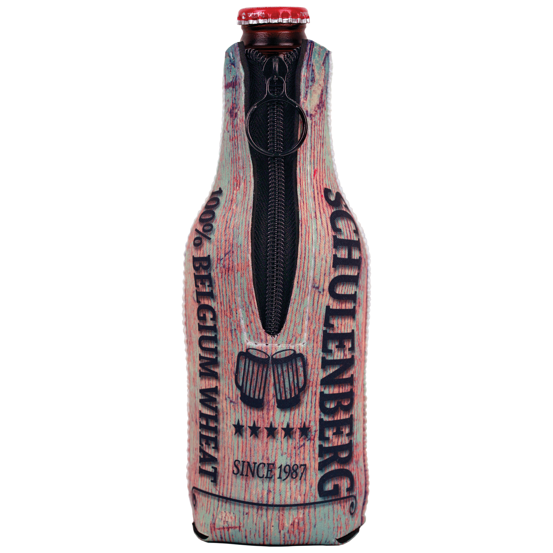 Neoprene Bottle Beverage Holder with Zipper