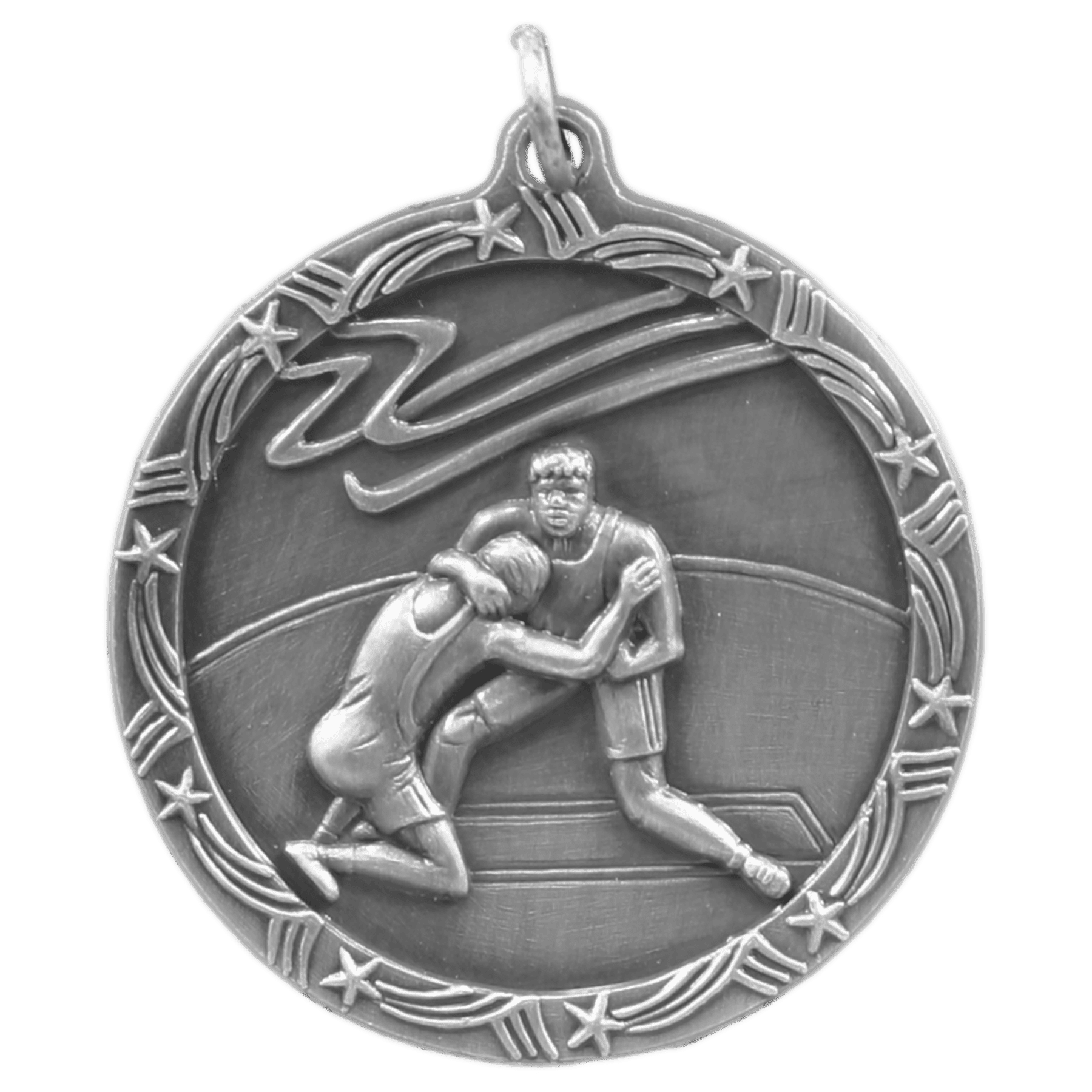 Wrestling Shooting Star Medal-Silver