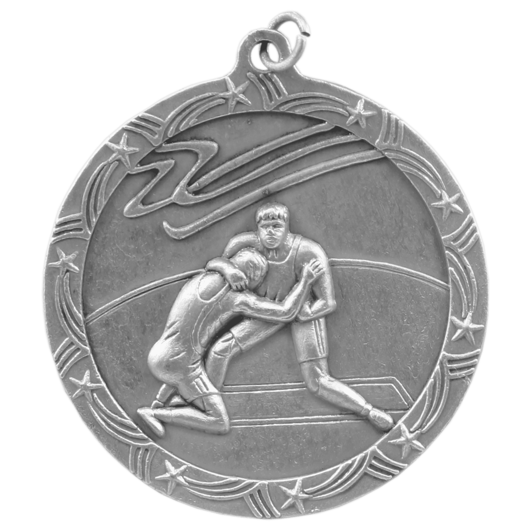Wrestling Shooting Star Medal-Silver