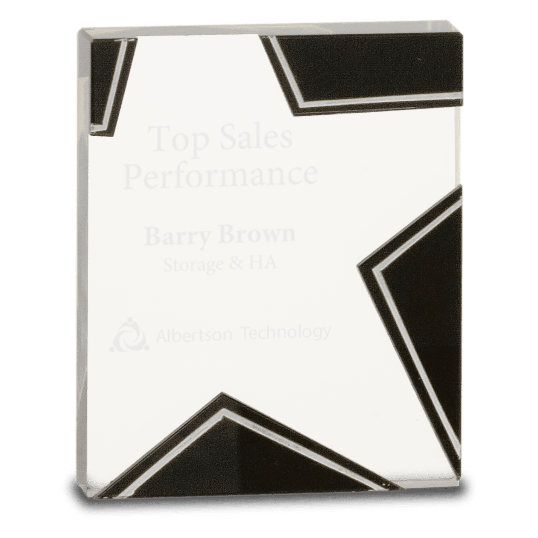 Medium Silver and Black Star Glass