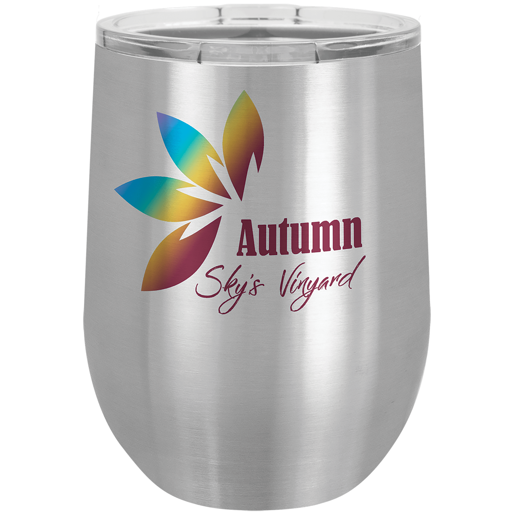 Full Color 12 oz. Polar Camel Stemless Wine Tumbler-Stainless Steel
