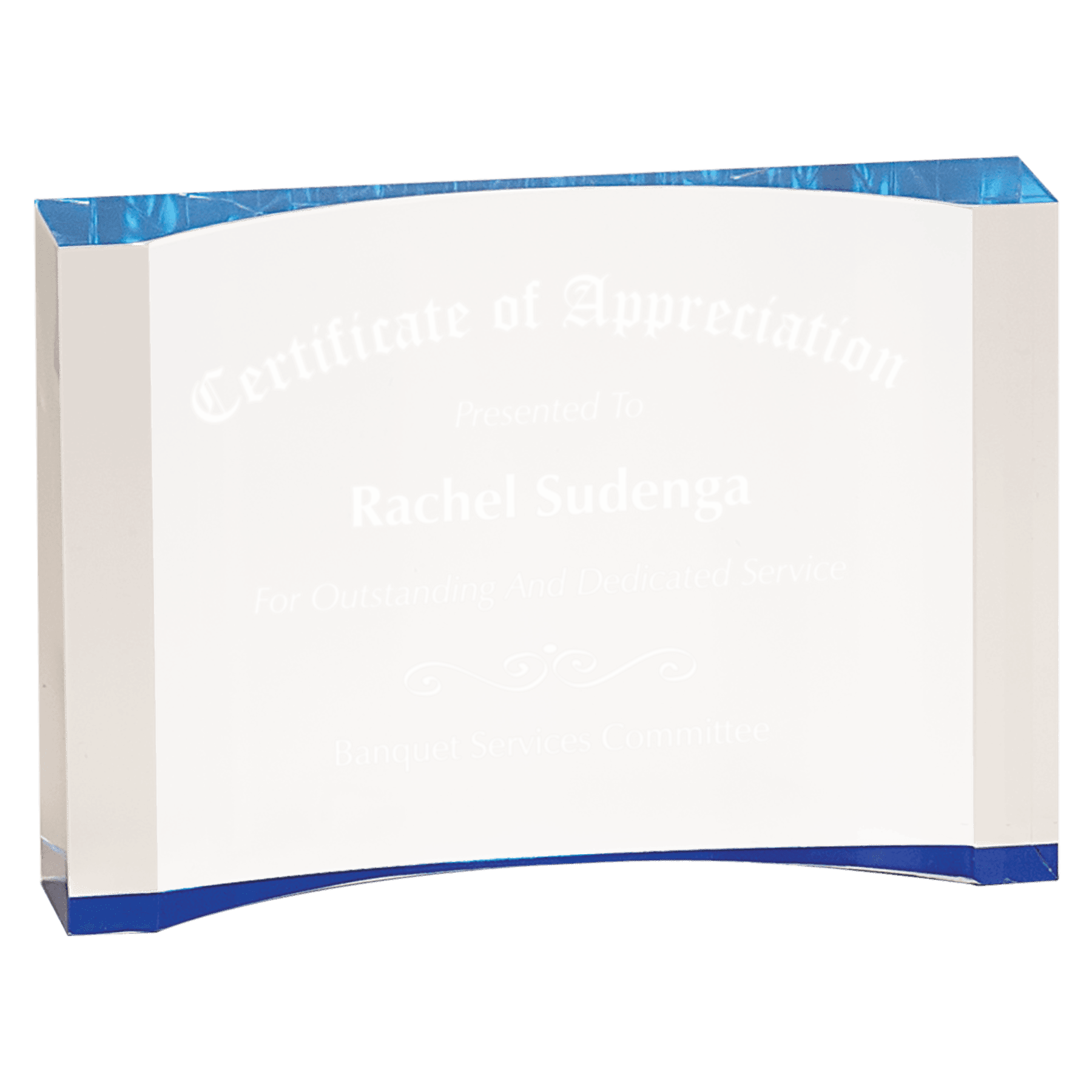 5" x 3 1/2" Blue Acrylic Crescent