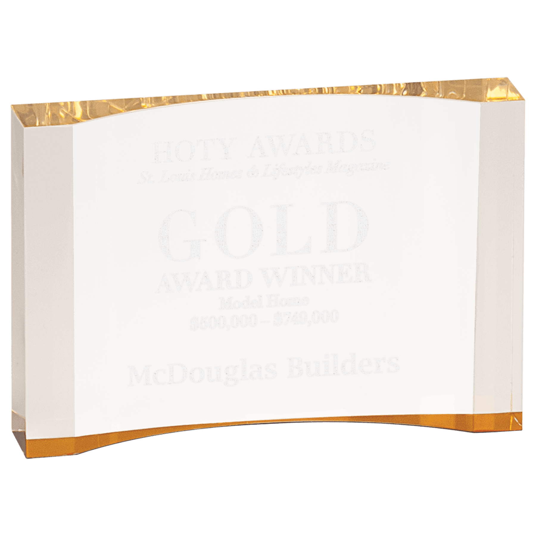 5" x 3 1/2" Gold Acrylic Crescent