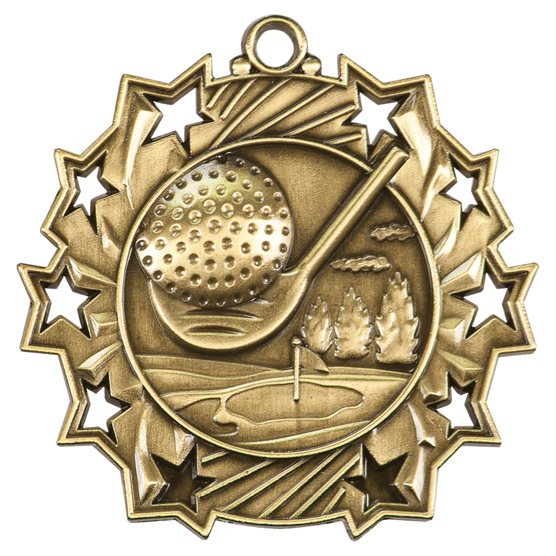 Golf Ten Star Medal-Gold