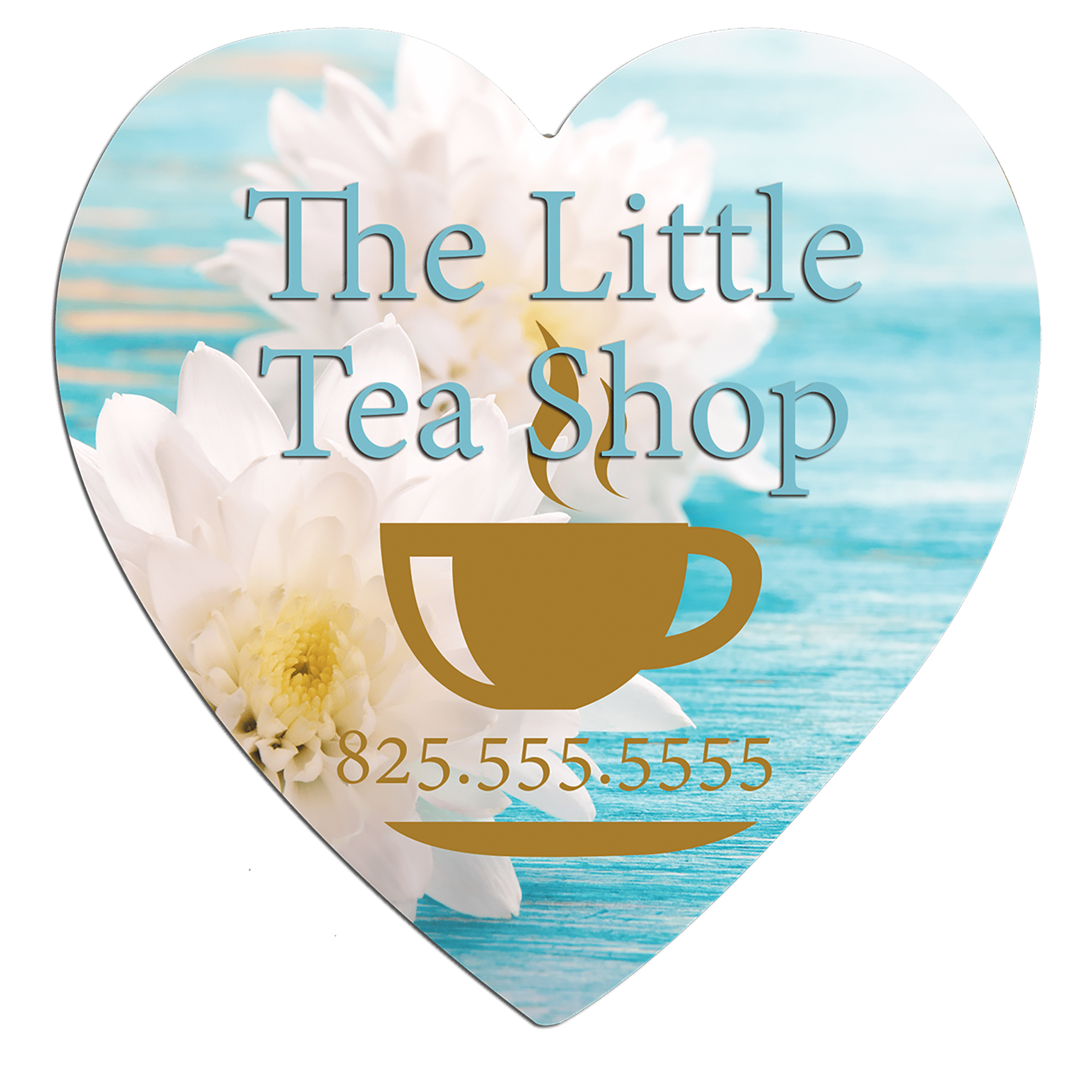 1-Sided Gloss Hardboard Heart Coaster with Cork Back