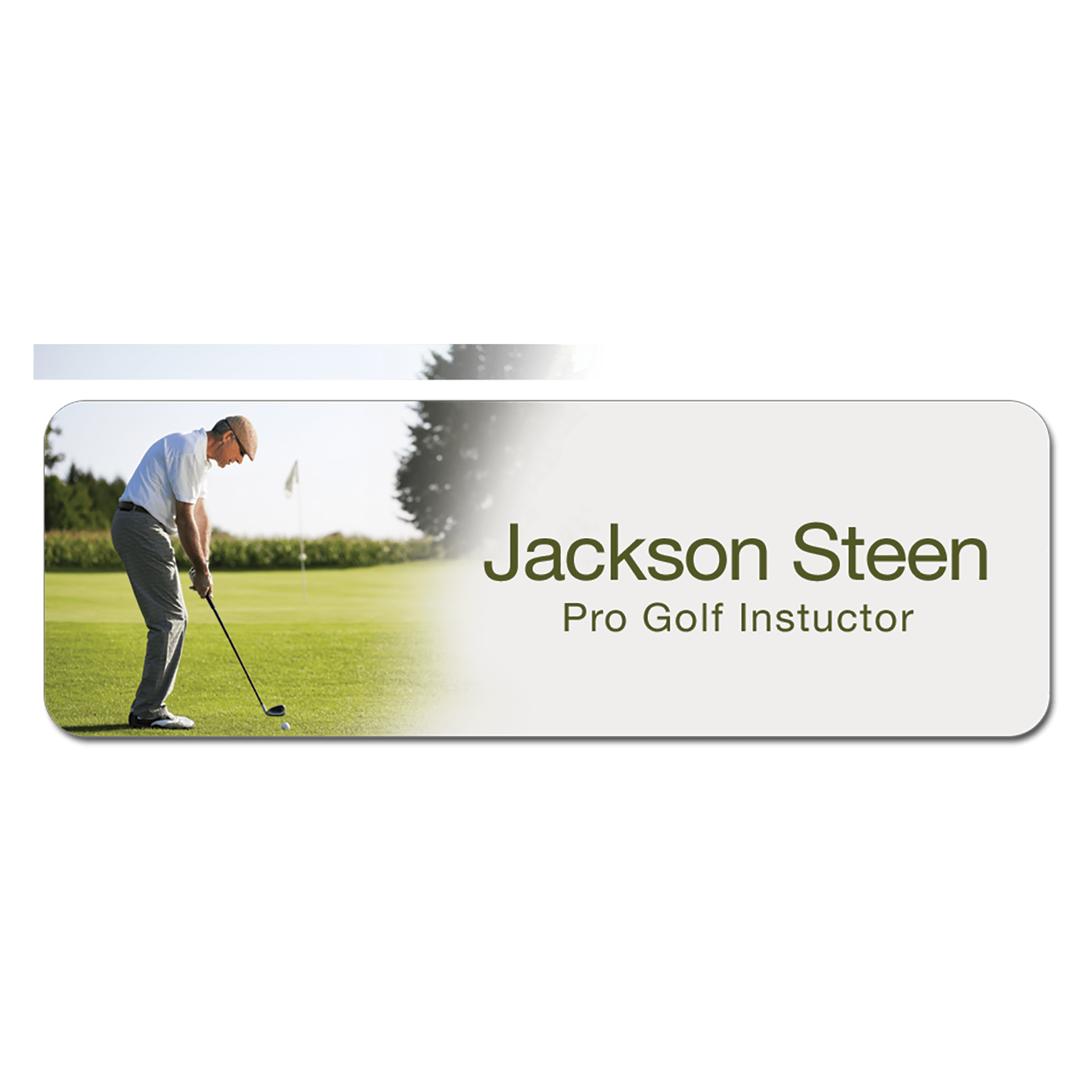 Gloss Rectangle Plastic Name Badge