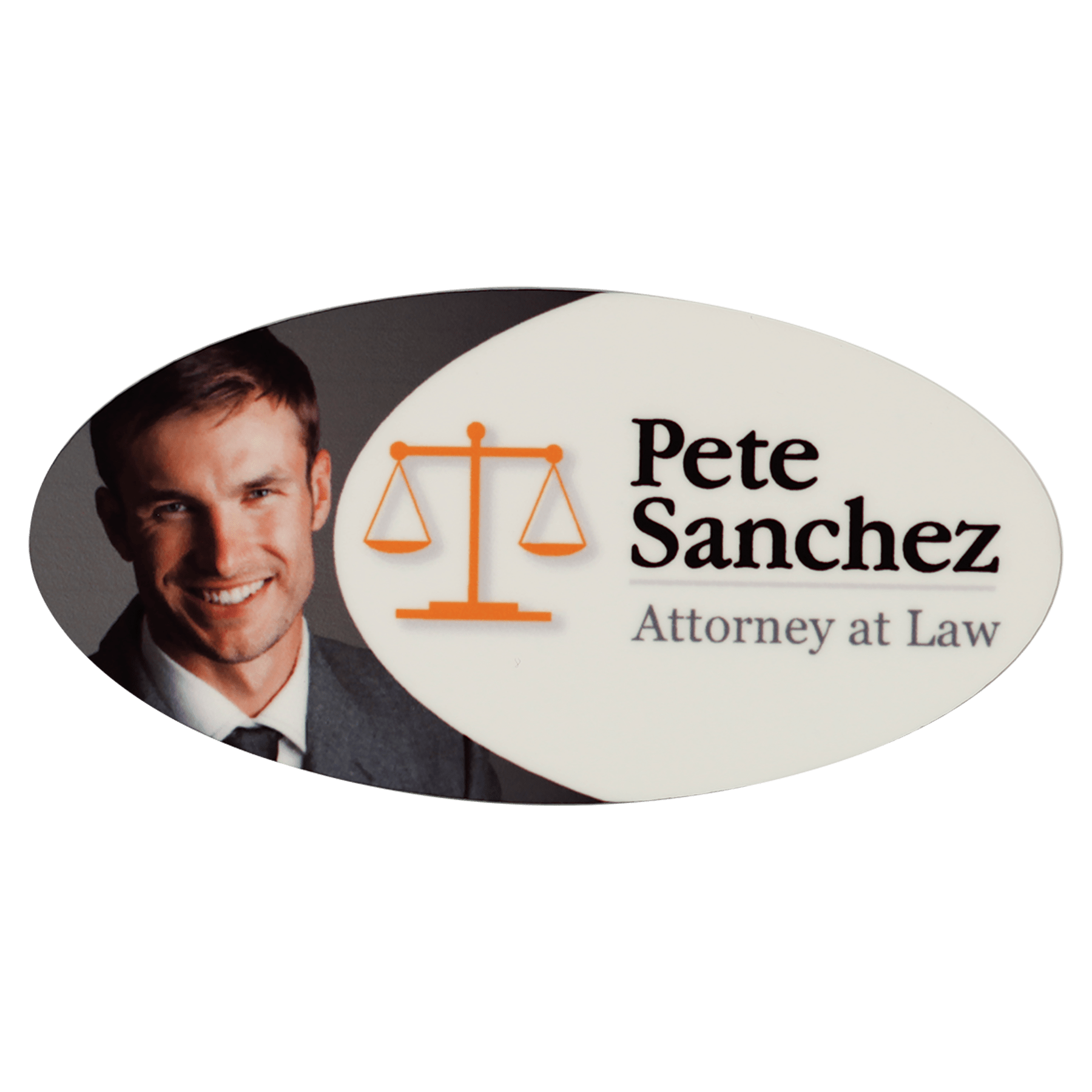 Gloss Oval Plastic Name Badge