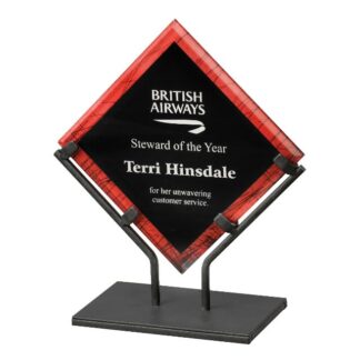 Red Galaxy Acrylic Plaque with Iron Stand