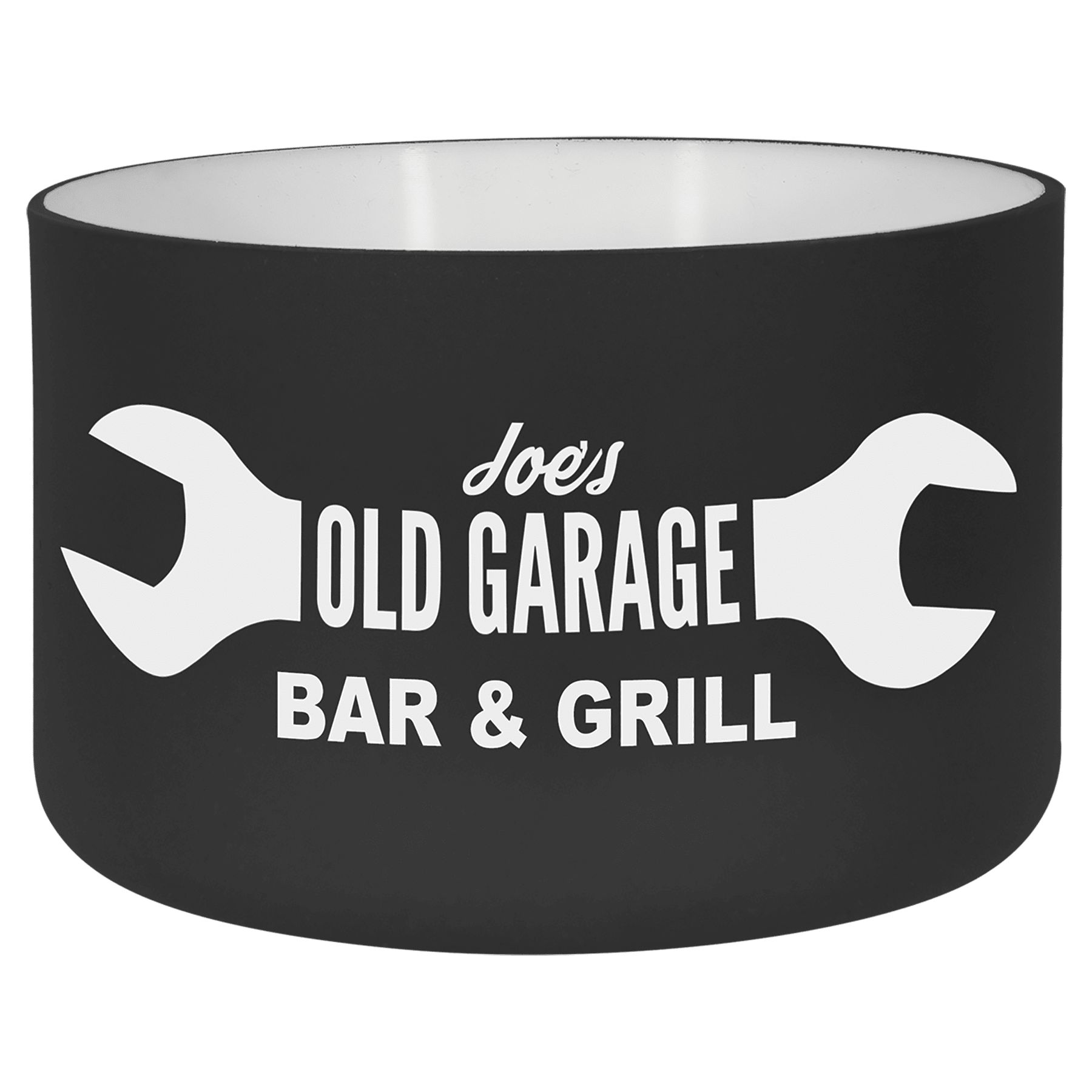 Black/White Silicone Water Bottle Boot for 12 and 20 oz. Water Bottles