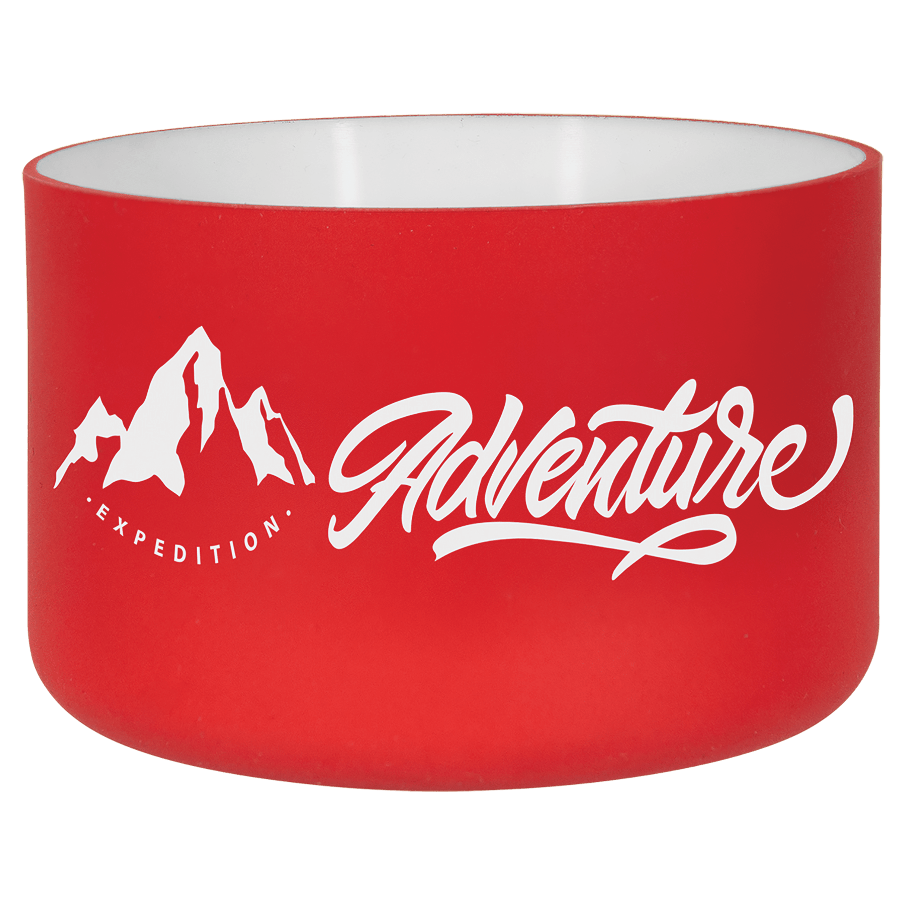 Red/White Silicone Water Bottle Boot for 12 and 20 oz. Water Bottles