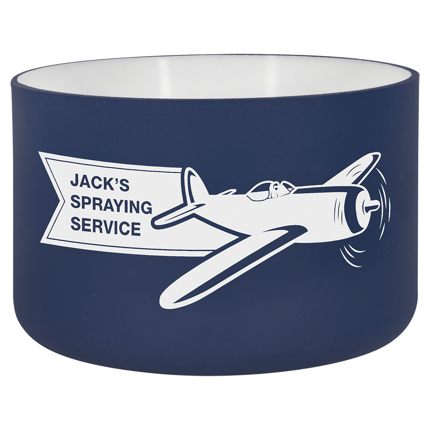 Navy Blue/White Silicone Water Bottle Boot for 12 and 20 oz. Water Bottles