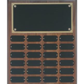 Genuine Walnut Step Edge Perpetual Plaque with 24 Plates